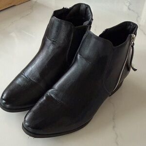 Black Leather Ankle Boots